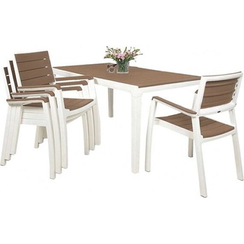 Keter Harmony set stůl + 4 židle bílý / cappuccino