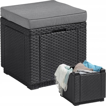 Keter taburet Cube s polstrem grafit