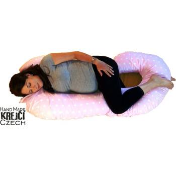 KHC těhotenský a kojící polštář Zuzanka bílé hvězdičky na růžové