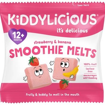 Kiddylicious ovocné polštářky z jahod a banánu 6 g