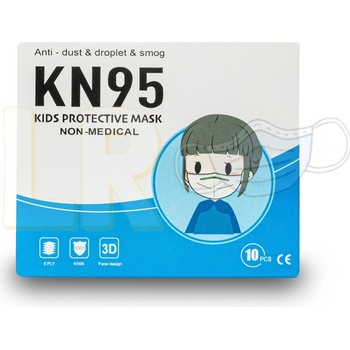 KIDS dětský respirátor KN95 bílý s pandami Modré s pandami 10 ks