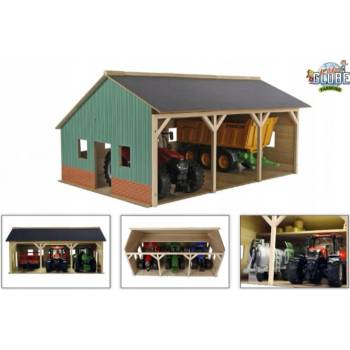 Kids Globe Dřevěná stodola pro 3 traktory :16