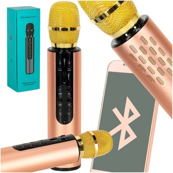 KIK Bezdrátový karaoke mikrofon pro děti Bluetooth reproduktor 2000mAh SD karta USB vysoká kvalita zlatá