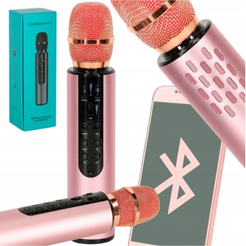 KIK KX3382 Karaoke Bluetooth mikrofon 2000mAh růžový