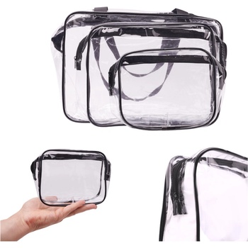 KIK KX4838 Průhledná cestovní kosmetická taška do letadla 3 ks