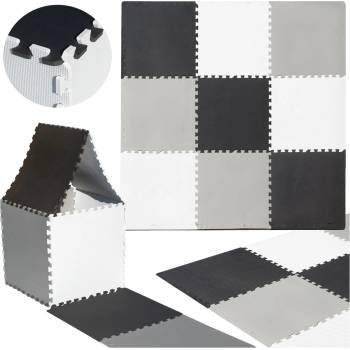 KIK Pěnové puzzle Odstíny šedé 9 ks