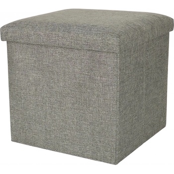 KIK Skládací puf s úložným prostorem šedý 38x38x38cm