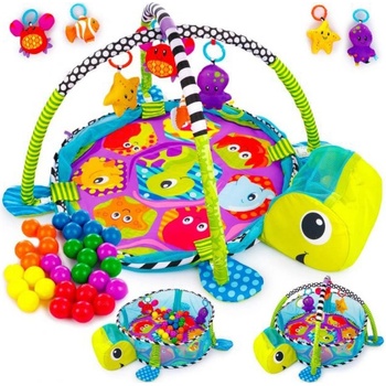 Kinderplay multifunkční hrací deka 3v1 s míčky želva