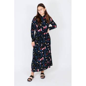 KIXMI Dámské košilové šaty ROSITA ČERNÁ