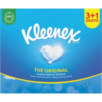 Kleenex Original papírové kapesníčky v krabičce 3-vrstvé 4 x 80 ks