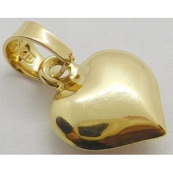 Klenoty Budín Hladké zlaté srdíčko přívěsek ze žlutého zlata H680