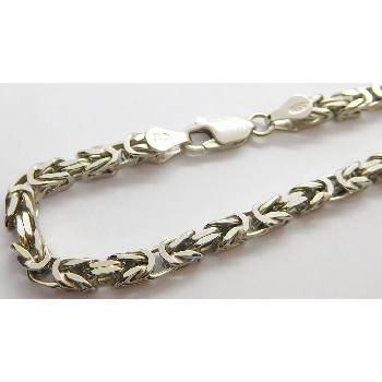 Klenoty Budín mohutný pánský stříbrný rhodiovaný řetěz královská vazba 031117800003