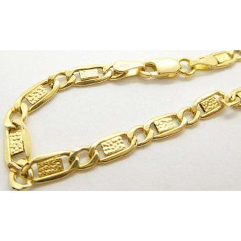 Klenoty Budín Pánský mohutný gravírovaný řetízek ze žlutého zlata HK6235