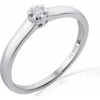 Klenoty Budín zásnubní prsten s diamantem bílé zlato brilianty 3861832
