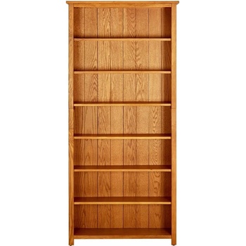 Knihovna se 7 policemi 90x22,5x200 cm masivní dubové dřevo