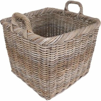 Košíkárna Koš čtvercový ratanový šedý 36x36 cm