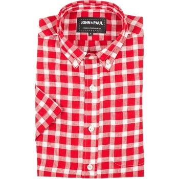 Král volnočasová lněná košile s krátkým rukávem