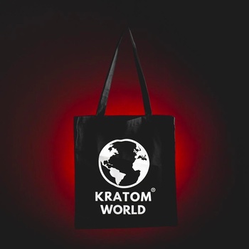 Kratom World plátěná taška Černá 38 cm x 42 cm