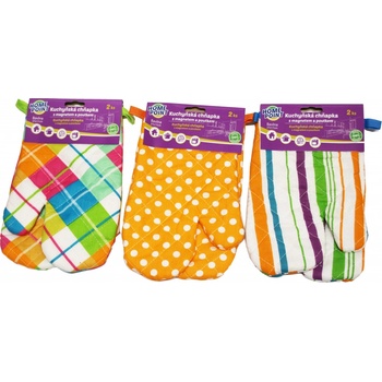 Kuchyňská chňapka s magnetem a poutkem bavlněná 2 ks
