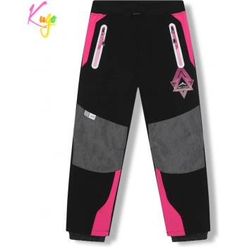 Kugo HK5620 dívčí softshellové kalhoty zateplené růžové zipy černá
