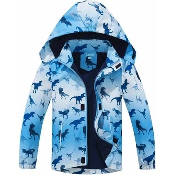 Kugo šusťáková bunda s fleece Dinosaurus