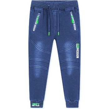 Kugo zateplené kalhoty s imitací riflí modrá