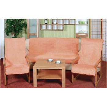 Kvalitex přehoz na sedací soupravu Micro 3+1+1 lososový 150 x 200 cm, 2 ks 65 x 150 cm