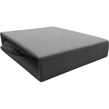 KZ Jersey prostěradlo s gumou grafitové 200x220