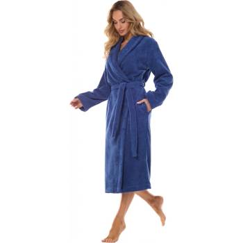 L&L Teplý dámský župan 2408 Froté bavlna Modrá