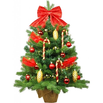 LAALU Ozdobený stromeček SANTA CLAUS 60 cm s 29 ks ozdob a dekorací