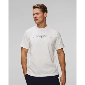 Lacoste Bavlněné pánské tričko Th3836 Bílé