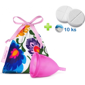 LadyCup menstruační kalíšek Divoký zimolez S + tablety 10 ks