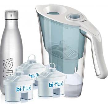 Laica Aida modrá + filtrační patrona Biflux 3 ks + sportovní nerezová láhev
