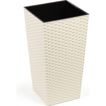 LAMELA FINEZIA RATAN květináč 35x35x68 cm krémový