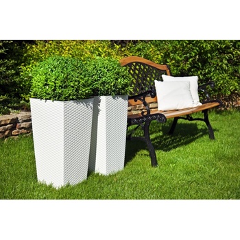 Lamela Květináč Finezja 300 x 300 mm ratan bílý