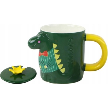 LEANToys hrnek s pokličkou dinosaurus zelený 400 ml