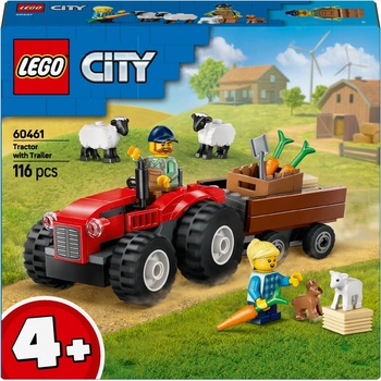 LEGO® City 60461 Červený traktor s přívěsem a ovcemi