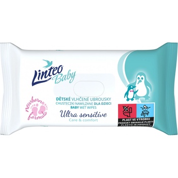 Linteo Baby dětské vlhčené ubrousky Ultra Sensitive 64 ks