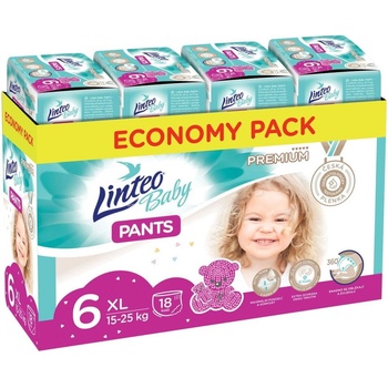 Linteo Baby Pants 6 XL Premium 15-25 kg 72 ks