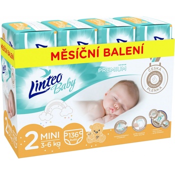 Linteo Baby Prémium Mini 3-6 kg 136 ks