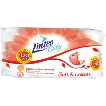 Linteo Baby Soft and Cream vlhčené ubrousky 120 ks