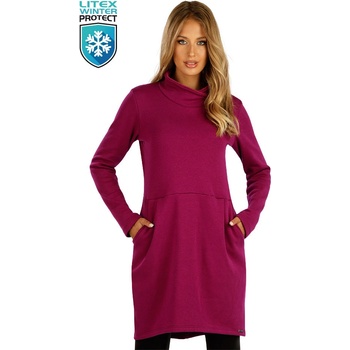 LITEX Dámské mikinové šaty 7E247 Vínová