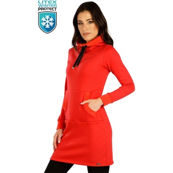 LITEX Dámské mikinové šaty s kapucí 7E082 červená