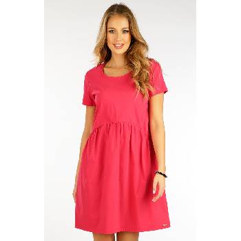 LITEX Dámské šaty s krátkým rukávem 5F079 tmavě růžová