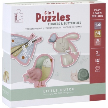 Little Dutch Tiamo puzzle 6v1 květiny a motýli