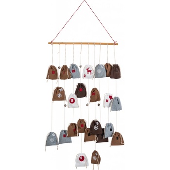 LIVARNO home Adventní kalendář filcové pytlíky na dřevěné tyči