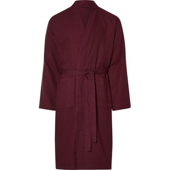 Livarno home župan unisex s módní vaflovou strukturou bordó