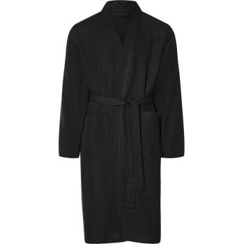 Livarno home župan unisex s módní vaflovou strukturou černá