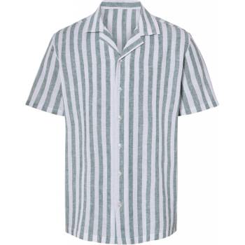 Livergy pánská lněná košile zelená/bílá