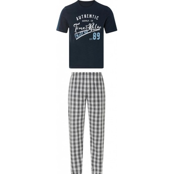 Livergy pánské pyžamo kr.rukáv bio modro šedé